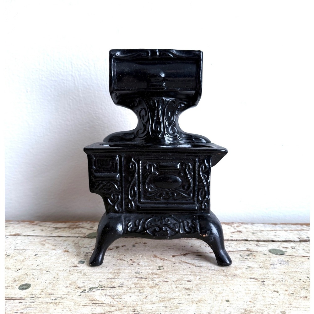 Vintage Miniature Cook Stove Ceramic Planter 1960s Match Holder Dollhouse - Picture 1 of 10